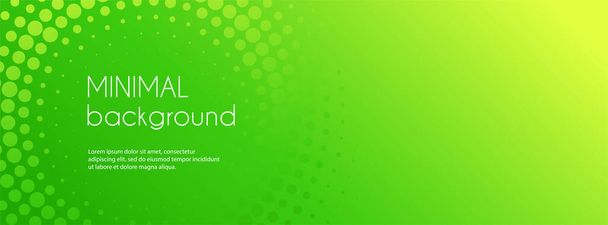 Abstract green gradient vector banner. Halftone dotted minimal contemporary long background - Vector, Image