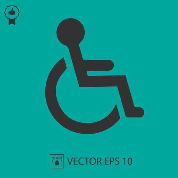 Wheelchair vector icon eps 10. Simple isolated illustration. - Vector, Image