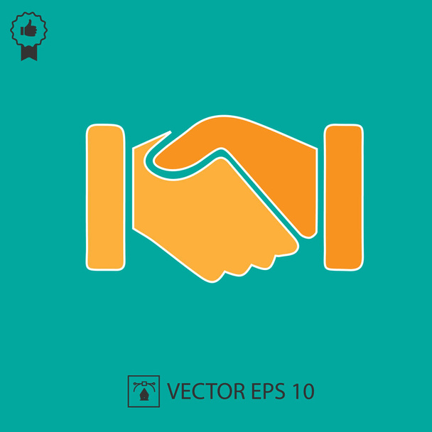 Handdruk vectoricoon. Handen schudden symbool. Zakelijke deal symbool EPS 10. - Vector, afbeelding