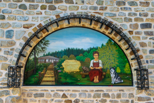 Painting on the wall of Agapia Orthodox Monastery, Neamt, Romania - Photo, Image