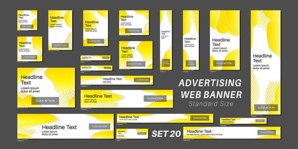 Vektör reklam web afişleri. İş ve reklam için standart boyut şablonu tasarla - Vektör, Görsel