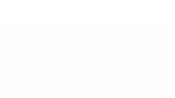 Černá čára Řeč bublina chat ikona izolované na bílém pozadí. Ikona zprávy. Symbol komunikace nebo komentáře. Grafická animace pohybu videa 4K - Záběry, video