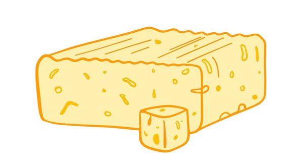 Illustration in color. Cheese. - Vector, Image