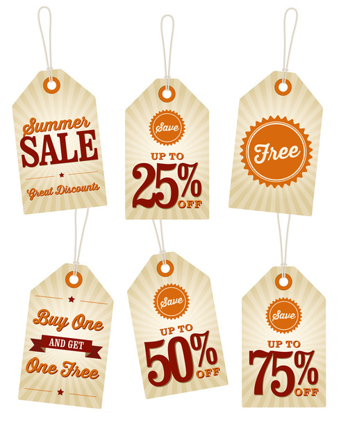 Summer Sale Retail Labels - Vector, Image