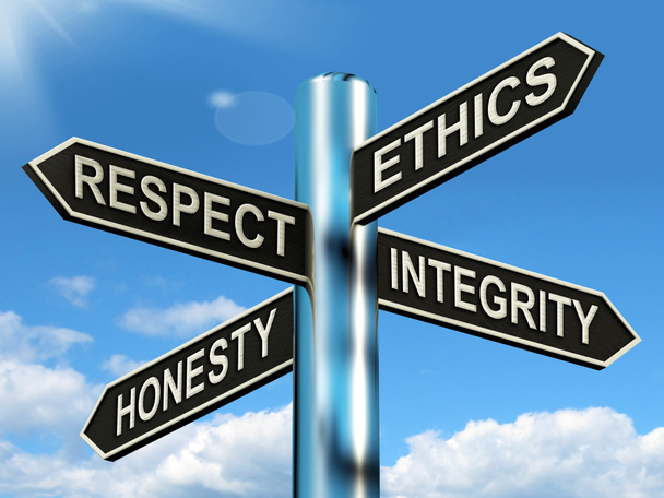 Respetar Ética Integridad Honesta Señal Significa Buenas Cualidades
 - Foto, imagen