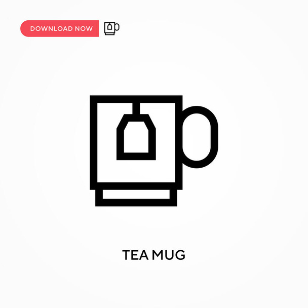Tea mug Simple vector icon. Modern, simple flat vector illustration for web site or mobile app - Vector, Image