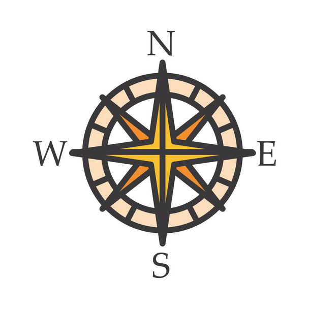 компасная линия и дизайн иконок стиля заливки - Вектор,изображение