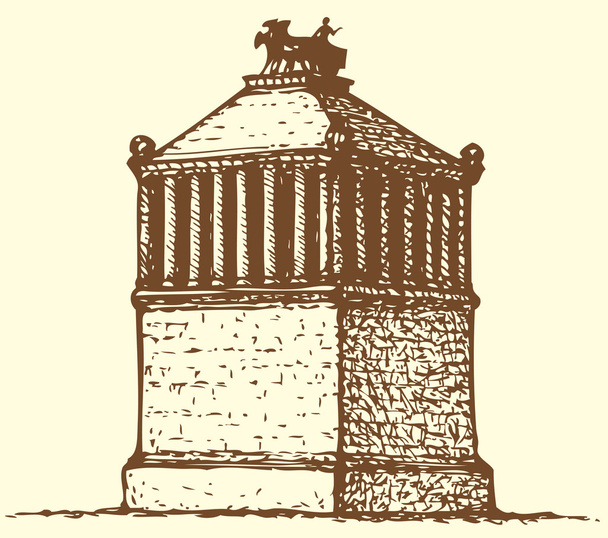 série "sedm divů antického světa". mauzoleum v halica - Vektor, obrázek