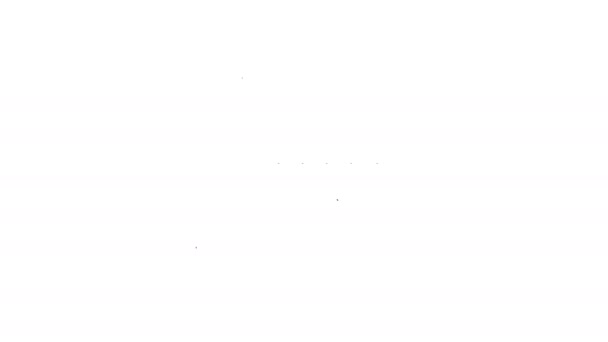 Черная линия Патриотическая американская цилиндр значок на белом фоне. Шляпа дяди Сэма. День независимости американской шляпы. Видеографическая анимация 4K - Кадры, видео