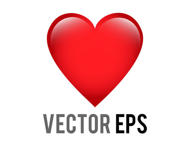 El vector aislado clásico amor rojo brillante icono del corazón, utilizado para las expresiones de amor pasión y romance  - Vector, Imagen