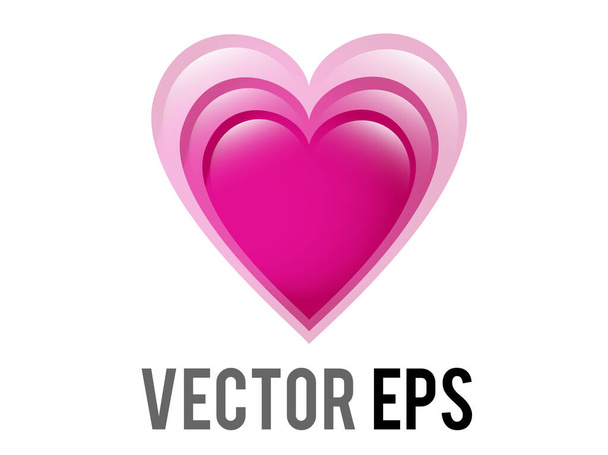 De geïsoleerde vector glanzende roze liefde gloeiende hart pictogram, Bedoeld om indruk te geven van het hart toeneemt in grootte - Vector, afbeelding