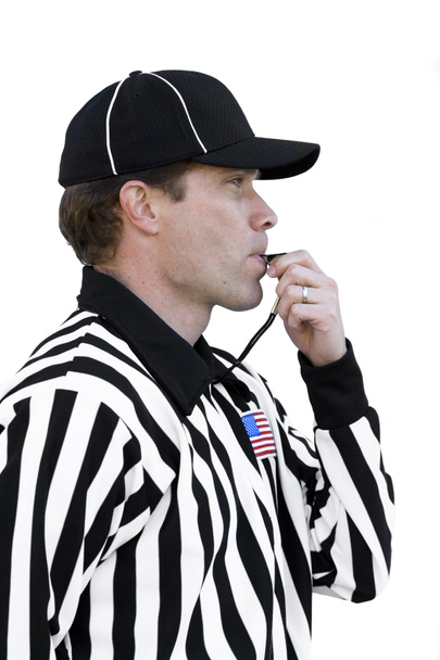 Football Referee Blowing Whistle - Photo, Image