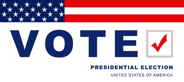 2020 Προεδρικό Εκλογικό λάβαρο Ηνωμένων Πολιτειών Αμερικής με σύμβολα των ΗΠΑ. Εικονογράφηση - Φωτογραφία, εικόνα