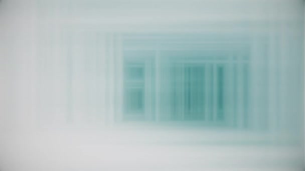 Fond de mouvement abstrait minimaliste avec carrés et rectangles bleus verts répétés. Full HD, effet tunnel en boucle. - Séquence, vidéo