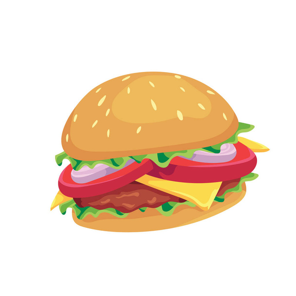 burger design vector flat objects - Vector, Image
