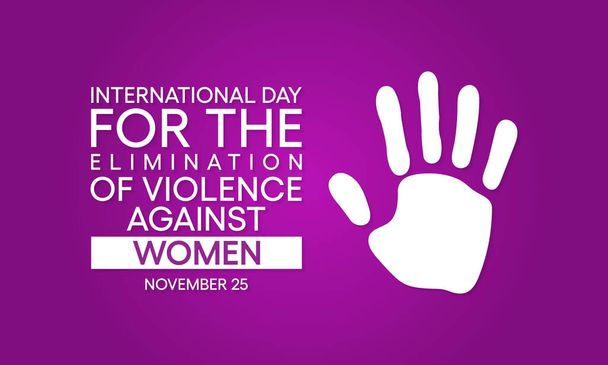 Ilustración vectorial sobre el tema del Día Internacional para la Eliminación de la Violencia contra la Mujer que se celebra cada año el 25 de noviembre en todo el mundo. - Vector, imagen