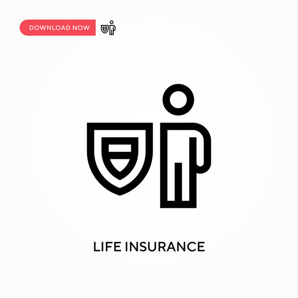 Lebensversicherung Einfaches Vektor-Symbol. Moderne, einfache flache Vektordarstellung für Website oder mobile App - Vektor, Bild