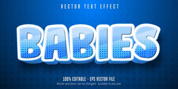 Baby 's tekst, cartoon stijl bewerkbare tekst effect - Vector, afbeelding