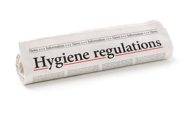 Periódico laminado con el titular Reglamentos de higiene - Foto, Imagen