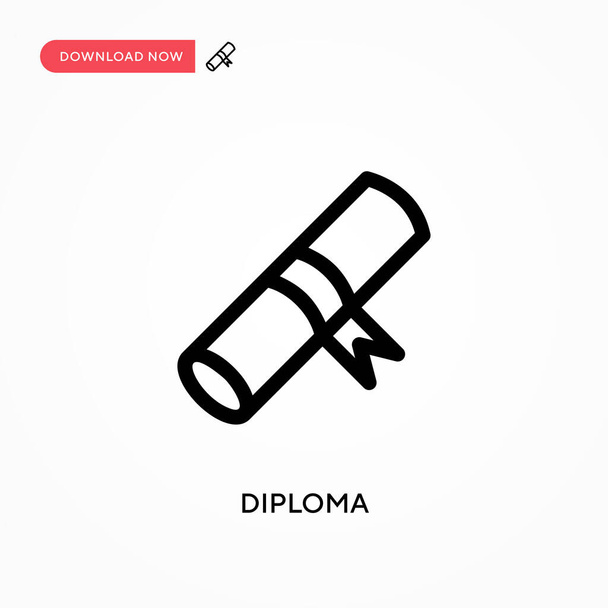 Diploma Icono de vector simple. Moderno, simple ilustración de vector plano para el sitio web o aplicación móvil - Vector, imagen