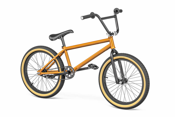 Bicicleta deportiva naranja aislada sobre fondo blanco - 3d render - Foto, imagen