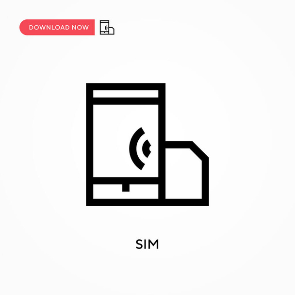 Sim Simple vector icon. Modern, simple flat vector illustration for web site or mobile app - Vector, Image