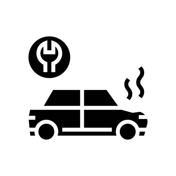 riparazione auto glyph icona vettore. segno di riparazione auto. isolata contorno simbolo nero illustrazione - Vettoriali, immagini
