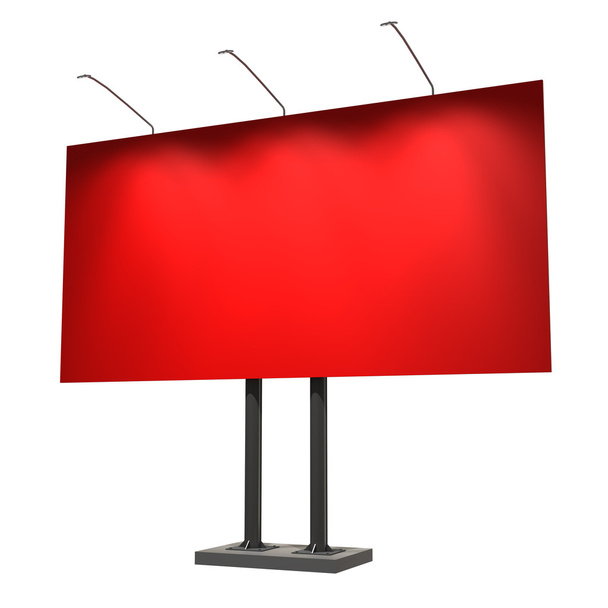 beyaz izole boş kırmızı billboard - Fotoğraf, Görsel