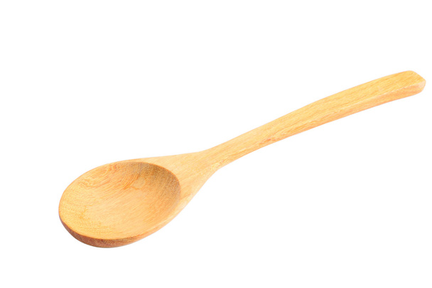 cucchiaio di legno su sfondo bianco - Foto, immagini