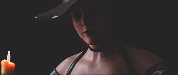 Bellissimo ritratto di una donna, ragazza pirata, rendering 3d - Foto, immagini
