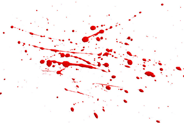 close-up gotas de sangue vermelho isolado em fundo branco, abstrato - Foto, Imagem