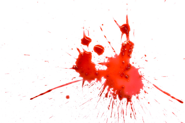 gotas de sangre roja aisladas sobre fondo blanco, patrón abstracto - Foto, Imagen