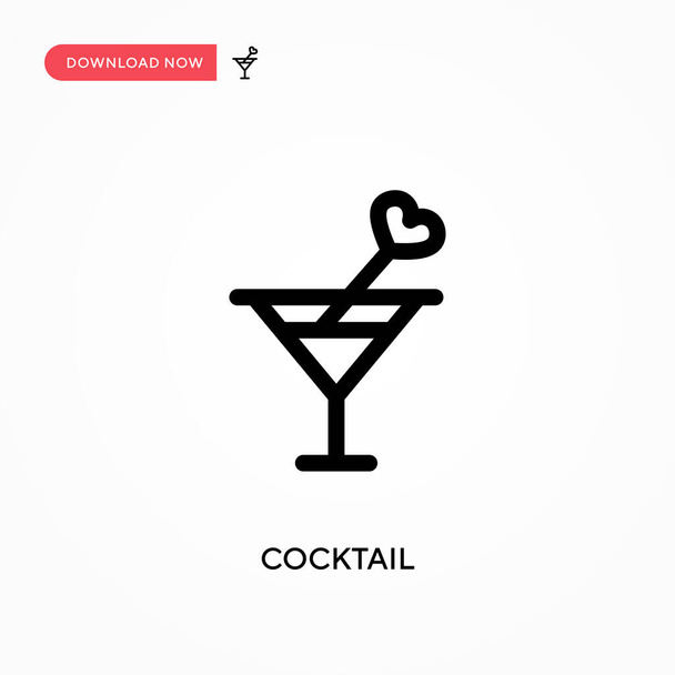 Cocktail Simple vector icon. Modern, simple flat vector illustration for web site or mobile app - Vektor, obrázek