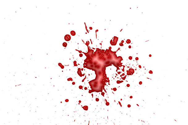 czerwone kolorowe krople odizolowane na białym tle, abstrakcyjny wzór - Zdjęcie, obraz