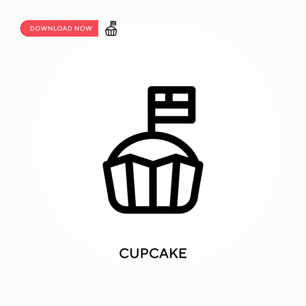 Cupcake Yksinkertainen vektori kuvake. Moderni, yksinkertainen tasainen vektori kuva web-sivuston tai mobiilisovelluksen - Vektori, kuva