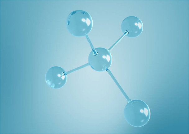 Molécula ou estrutura limpa do átomo fundo para a ciência, química e biotecnologia. Resumo ilustração gráfica ciência fundo médico 3d renderização. - Foto, Imagem
