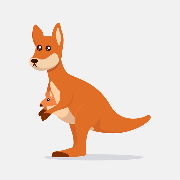 illustration de conception de logo de mascotte mignon kangourou - Vecteur, image