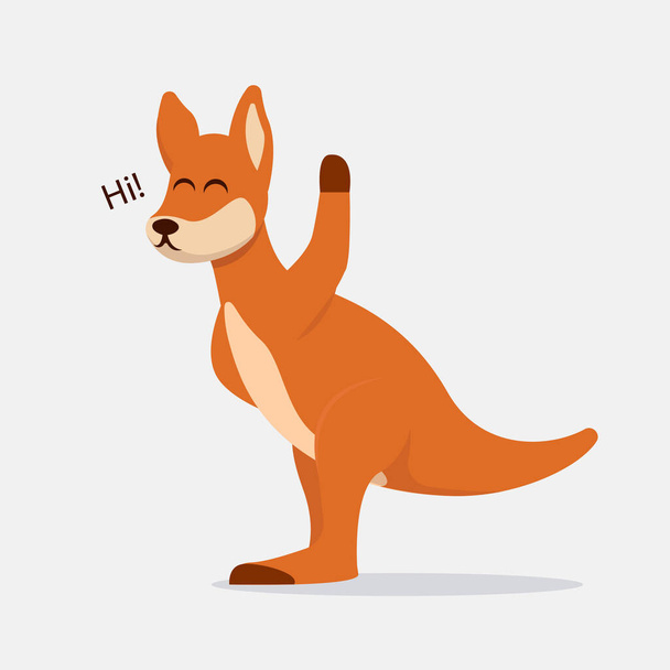 Canguro linda mascota logotipo diseño ilustración - Vector, Imagen