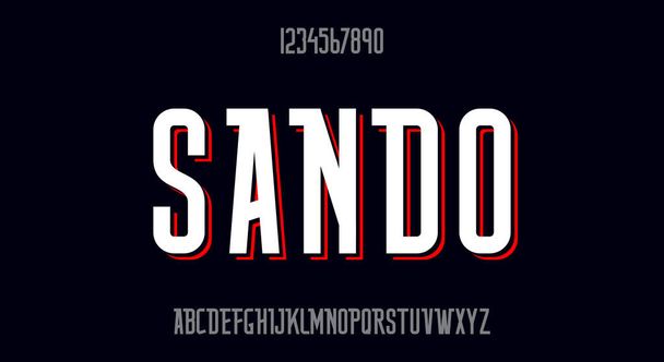 Sando, μια διακοσμητική κομψή ψηλή γραμματοσειρά. σύγχρονος τύπος διανυσματικός σχεδιασμός - Διάνυσμα, εικόνα