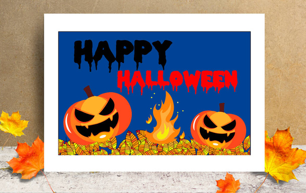 boldog halloween banner vagy üdvözlőkártya - Fotó, kép