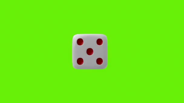 3D renderelés, Forgott kaszinó kocka közelkép, Szerencsejáték és kaszinó koncepció, zöld képernyőn háttér. - Felvétel, videó