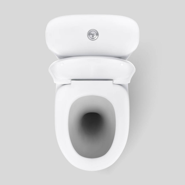 Realistic Toilet bowl mockup, 3d vector illustration white toile - Wektor, obraz