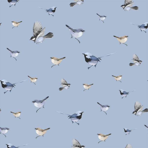  Seamless pattern and background with soft  flying birds on vector - Vektor, kép