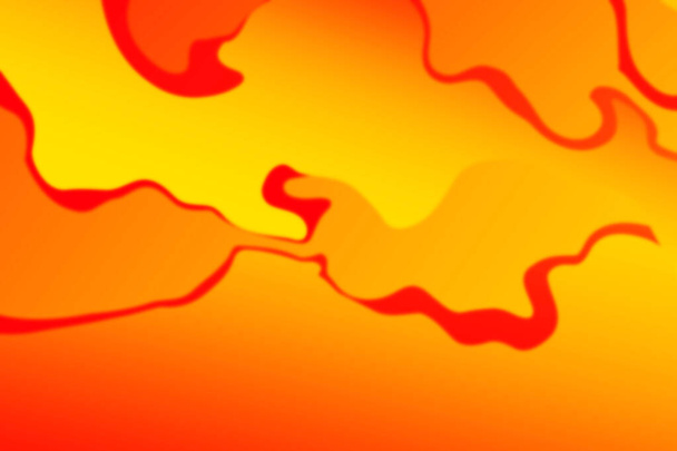Abstract burning curved wave with blur effect for your design. Illustration with fiery curves lines. Wavy paper cut background. Burning fire waves. - Foto, Imagem