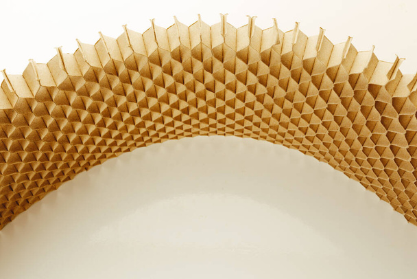 honeycomb cells of cardboard stiffering rib background - Foto, imagen