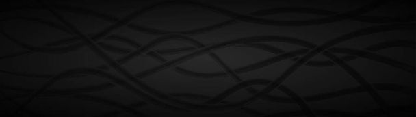 Абстрактний темний фон хвилястих переплетених ліній в чорно-сірих кольорах
 - Вектор, зображення