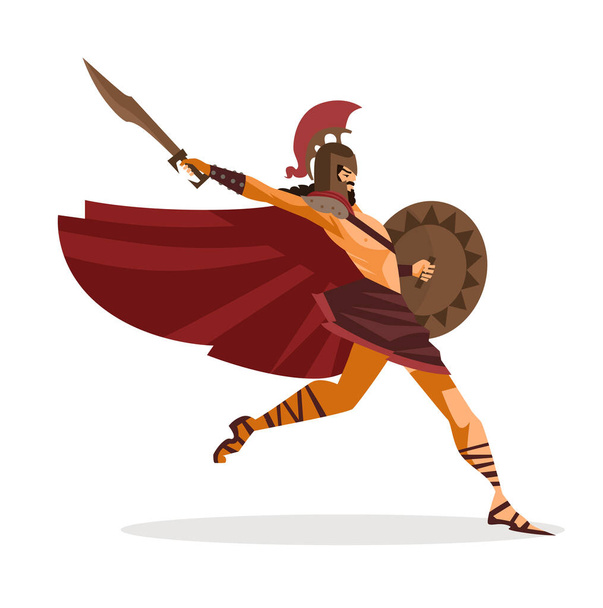 spartan strong amazon woman with sword - Vector, Image