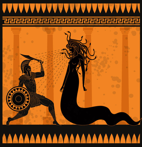 Medusa in flat style vector illustration, Greek mythology gorgon simple  style vector, human female with living venomous snakes stock vector image  27816420 Vector Art at Vecteezy