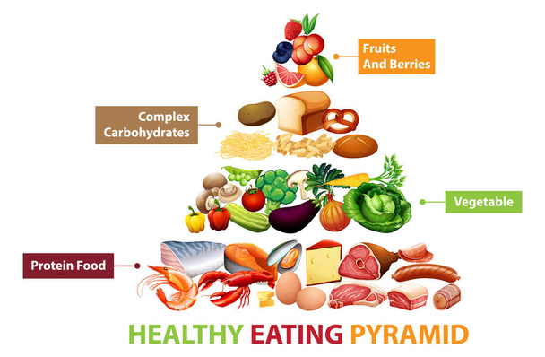 Иллюстрация диаграммы здорового питания - Вектор,изображение