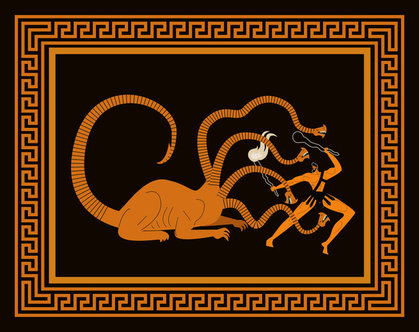 mythology hydra monster with many heads - Vector, Image